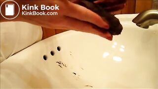 Shitting into the sink