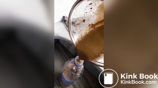 Girl making scat and piss cocktail