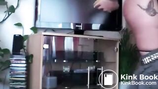 Young girl shits in hand