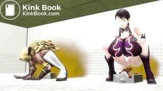 2 girls taking HUGE shits