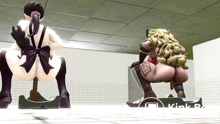 2 girls taking HUGE shits