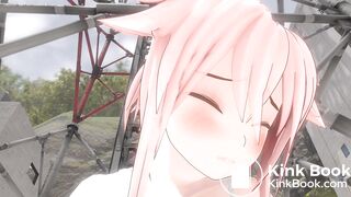 Close up of girl's face while pooping