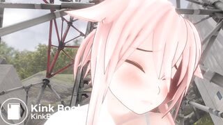 Close up of girl's face while pooping