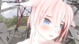 Close up of girl's face while pooping