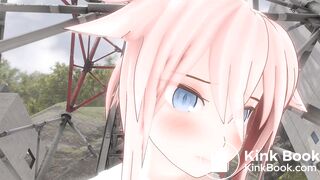 Close up of girl's face while pooping