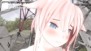 Close up of girl's face while pooping