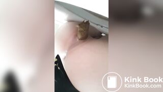 Beautiful asshole takes a massive shit