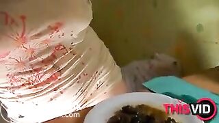 Russian Milf Enjoys Her Own Shit Dinner