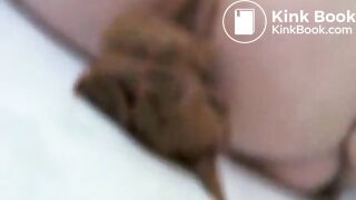 Thick blonde girl makes a big dump