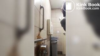 Girl diarrhea on the wall
