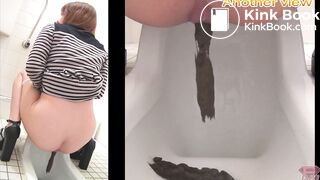 cute girl shit a lot in toilet