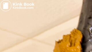 Phat ass ebony fucking n shitting on dildo