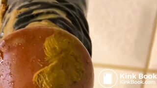 Phat ass ebony fucking n shitting on dildo