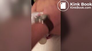 girl has vibrator fun in shitty pull ups diaper