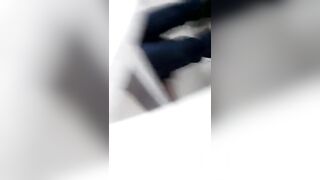 Pervert getting kicked while Latina Milf Pooping