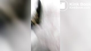 Pervert getting kicked while Latina Milf Pooping