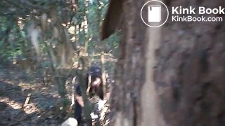 Latina lady shits outdoors, shows TP