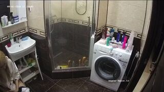 A young chick shit in the bathroom