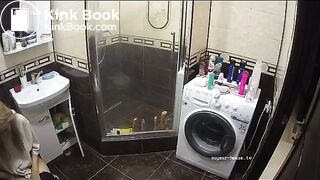 A young chick shit in the bathroom