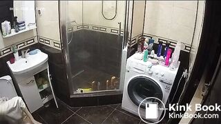 A young chick shit in the bathroom