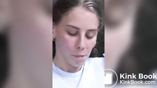 Girl pooping Outdoor hard