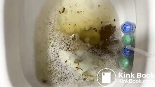 Huge shit in panties and on plate