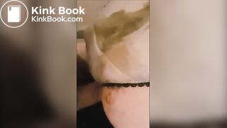 sexy girl shitting and fucking in her panty