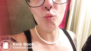 the girl poops and sniffs and licks her shit