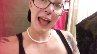 the girl poops and sniffs and licks her shit