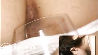 girl dildo with egg and shit