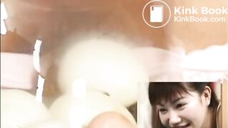 girl dildo with egg and shit