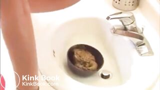 Cute Girl K. & Friend Take Huge Shits In Bathroom Sink (SO HOT)
