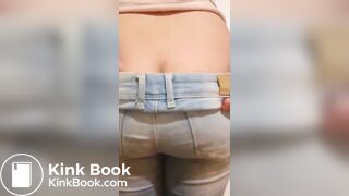 Woman Pooping in Blue Panties