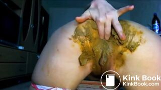 Anal prolapse after fisting her ass