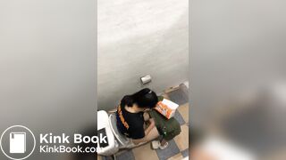 Thai womam pooping in toilet