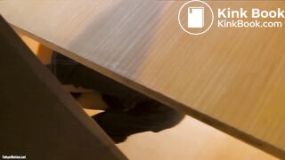 Few Asian girl shitting on public toilet