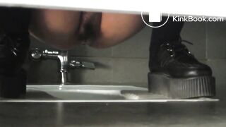 Hairy Pussy with big boots Pooping