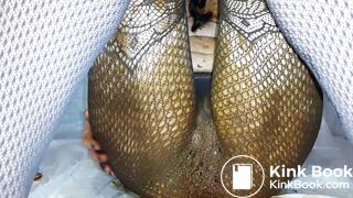 Wowzers. Fishnet Shitty Prolapsed Dildo Perfection Part 2