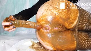 Wowzers. Fishnet Shitty Prolapsed Dildo Perfection Part 2