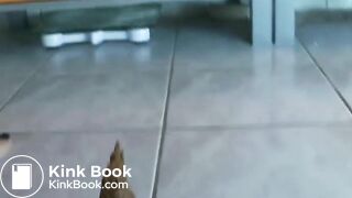 Blonde Leaves A Gift On The Floor