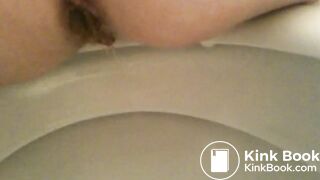 Scat closeup on bowl rear view