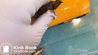 Giant verbally physically plays with bus (scat)