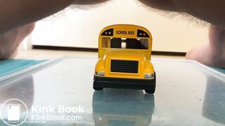 Giant verbally physically plays with bus (scat)