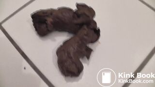 Spreaded holes shittting a big turd