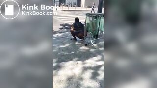 Black lady found pooping in public without any care
