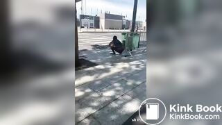 Black lady found pooping in public without any care