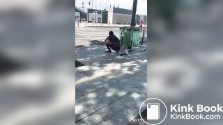 Black lady found pooping in public without any care