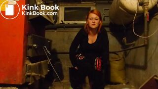 Girl poops and pees in bucket