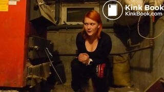 Girl poops and pees in bucket