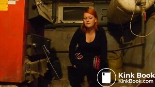 Girl poops and pees in bucket